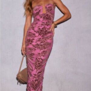 Vici Strapless Pink Lace Dress